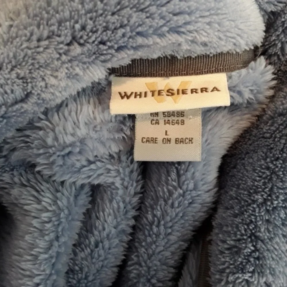 White Sierra Baby Blue Teddy Bear Coat EUC sz L